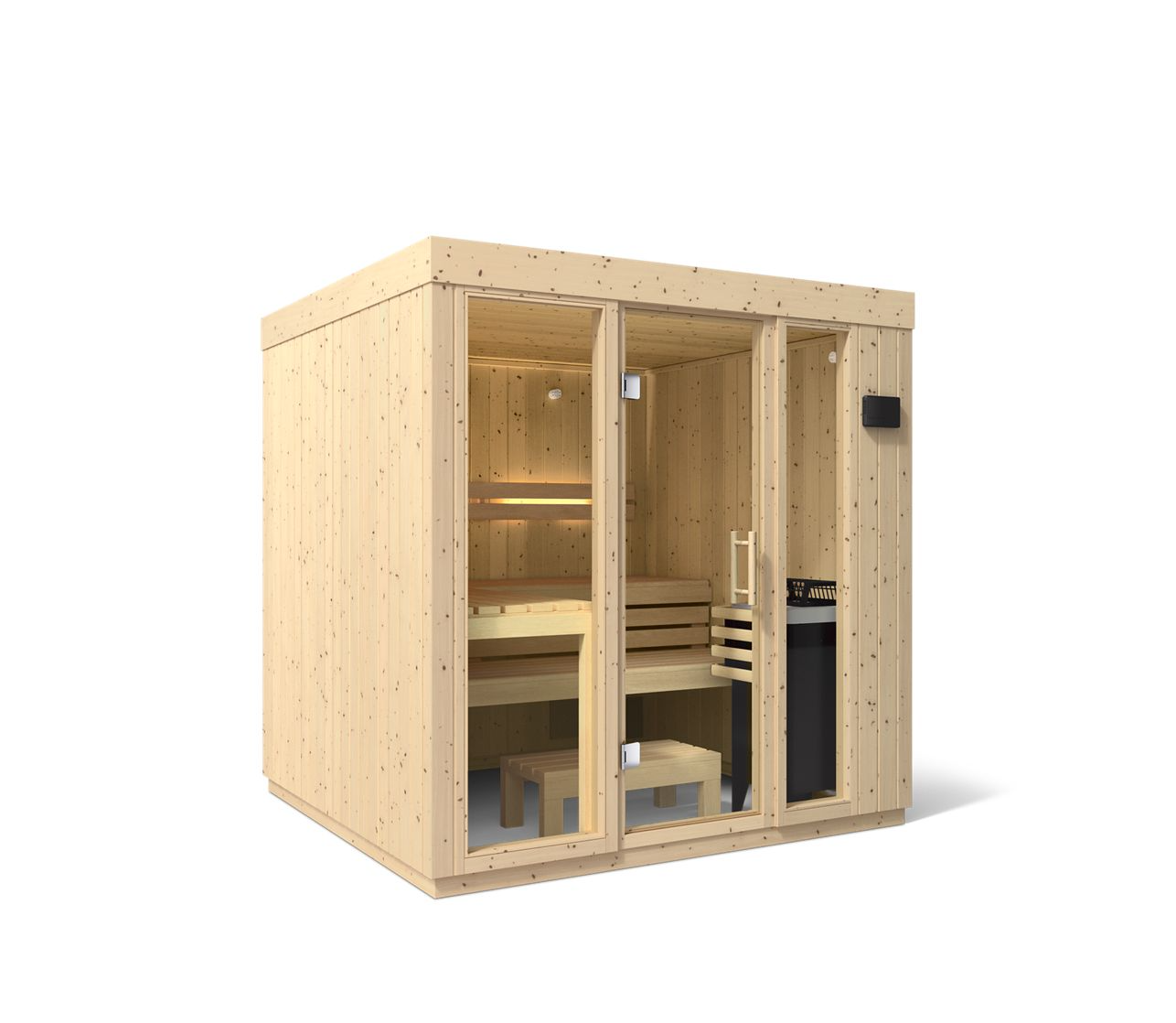 Kohler C1 5-Person Indoor Sauna – Scandinavian Spruce, No Floor