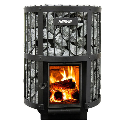 Harvia GreenFlame 240 Wood Sauna Stove | 15.9 kW Clean-Burn Heater